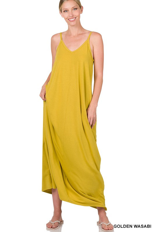 Zenana V-Neck Cami Dress in Multiple Colors