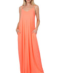 Zenana V-Neck Cami Dress in Multiple Colors