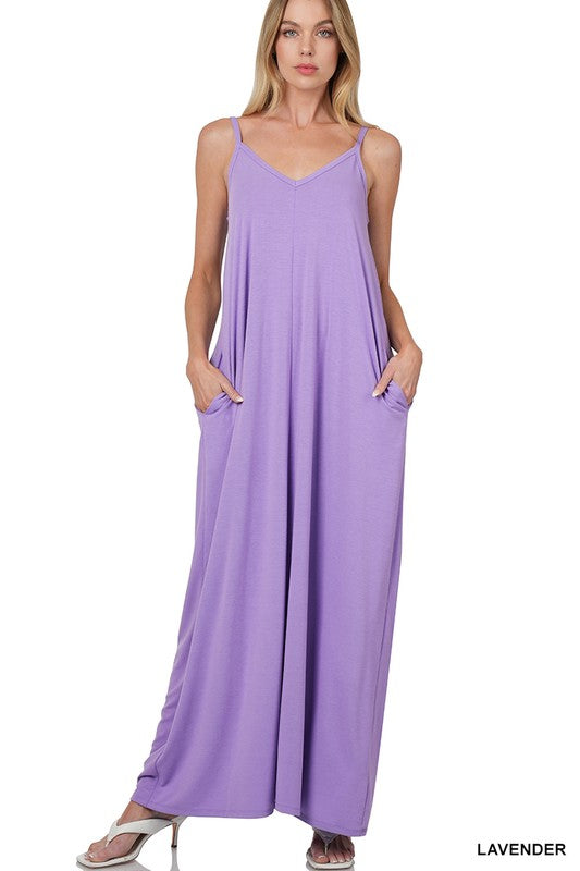 Zenana V-Neck Cami Dress in Multiple Colors