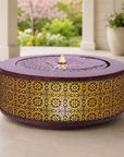 Illuminated Cut-Out Metal Round Tabletop Fountain 23.5"D