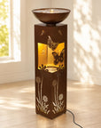 Floral and Butterfly Illuminated Fountain 36"H