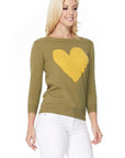 S/S Love Heart Crew-neck  12GG Pullover Sweater