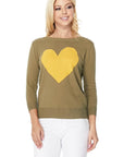 S/S Love Heart Crew-neck  12GG Pullover Sweater