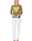 S/S Love Heart Crew-neck  12GG Pullover Sweater