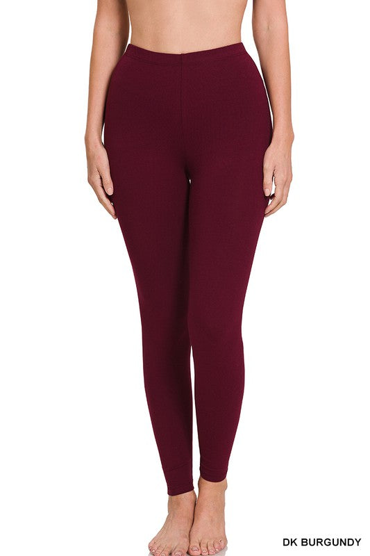 The Burgundy Cotton Tummy Control Legging – BABES