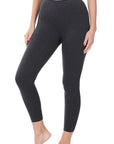 Zenana Cotton Full Length Leggings in Black - My Pampered Life Seattle