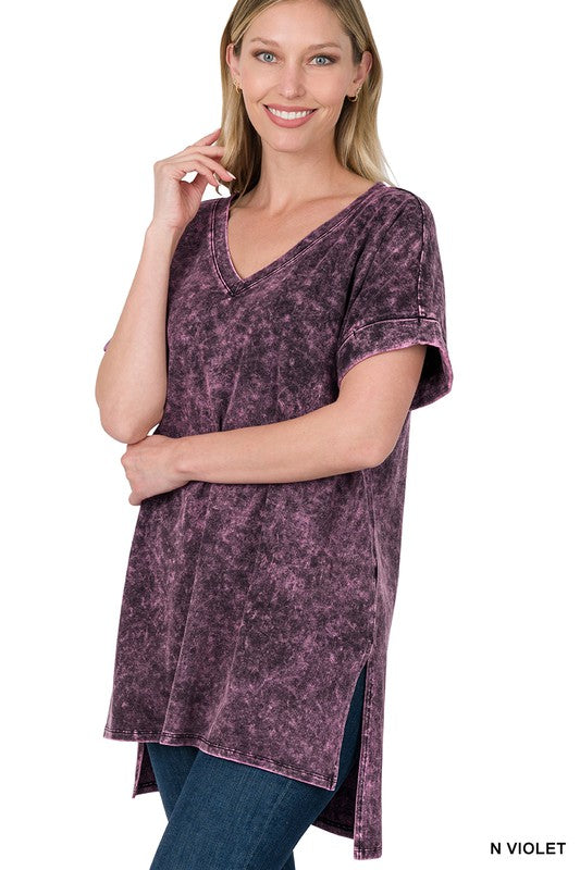 Purple Mineral Wash Short Sleeve T-Shirt