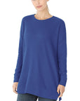 Zenana Brushed Thermal Waffle Sweater - Online Only