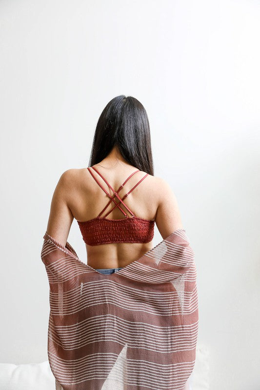 Leto Accessories Crochet Daisy Longline Bralette