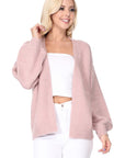 Bubble Bell Sleeve Chunky Open Sweater Cardigan