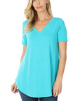 Zenana Short Sleeve Round Hem Top - Online Only