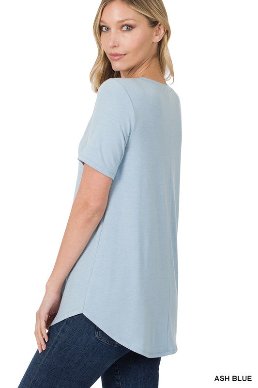 Zenana Short Sleeve Round Hem Top