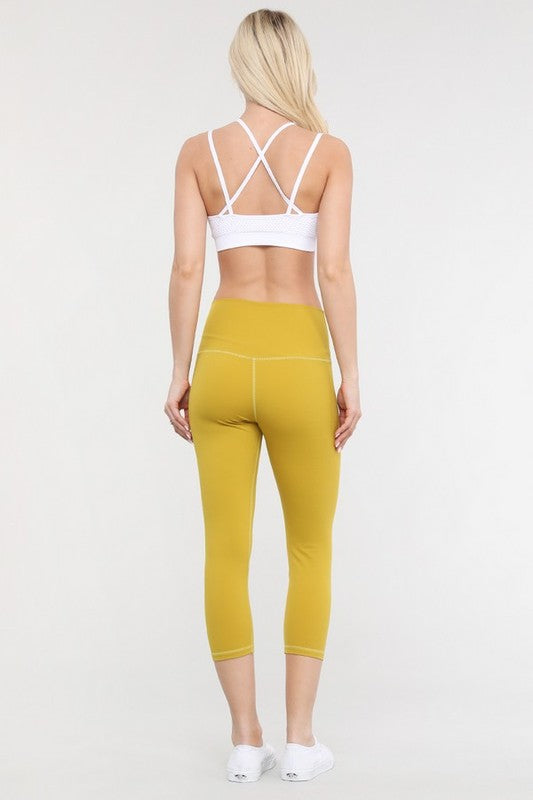 Yelete Buttery Soft Capri Activewear Leggings