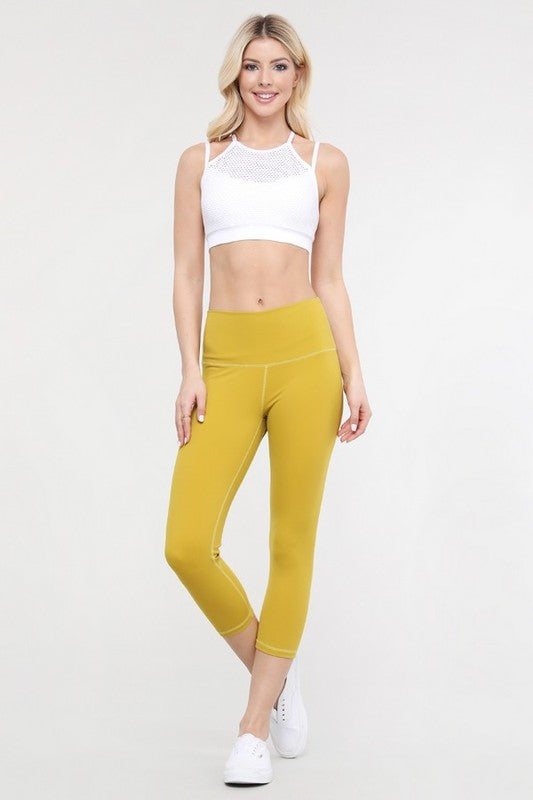 Yelete Buttery Soft Capri Activewear Leggings