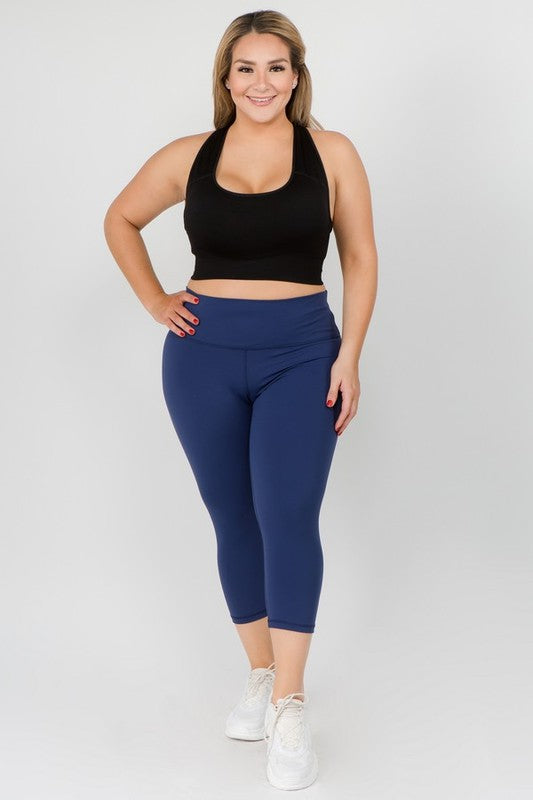Yelete Buttery Soft Capri Activewear  Leggings