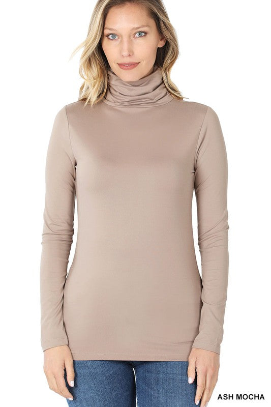 Zenana Premium Microfiber Mock Neck Top - Online Only