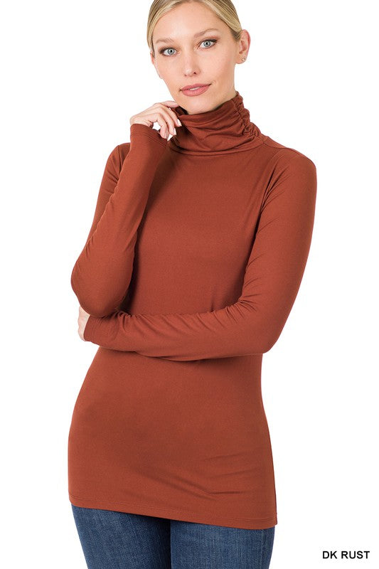 Zenana Premium Microfiber Mock Neck Top - Online Only