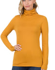 Zenana Premium Microfiber Mock Neck Top - Online Only