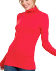 Zenana Premium Microfiber Mock Neck Top - Online Only