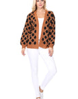 Polka Dot Jacquard Sweater Shrug Cardigan