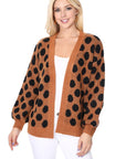 Polka Dot Jacquard Sweater Shrug Cardigan