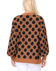 Polka Dot Jacquard Sweater Shrug Cardigan