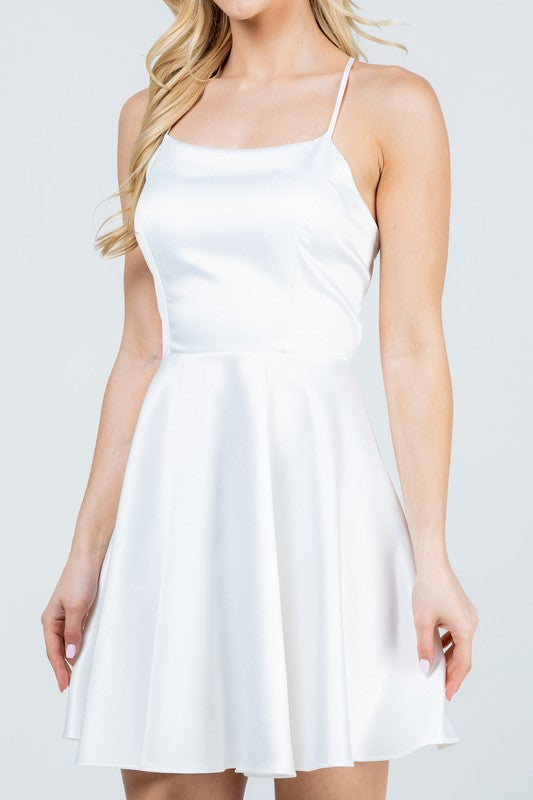 La Scala Satin Fit Flare Dress