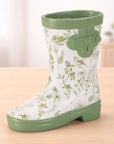 Floral Print Rain Boot Vase 7"H