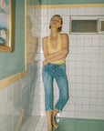 Artemis Vintage | Lauren Mid Rise Capri with Frayed Hem Jeans - My Pampered Life Seattle