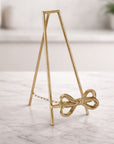 Gold Bow Plate Holder Easel 12.5"H