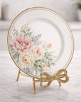 Gold Bow Plate Holder Easel 12.5"H