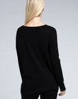 Zenana Viscose Front Pockets Sweater