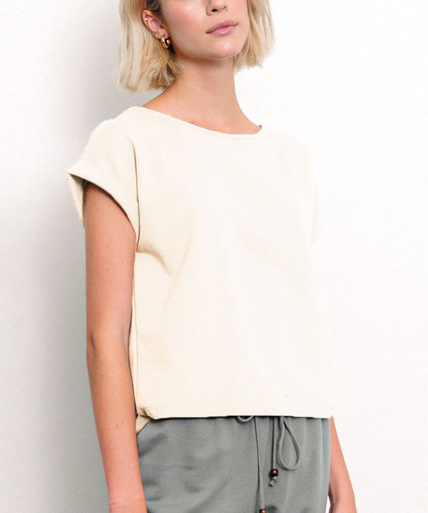 Fabina Brushed Organic Hemp Loose Fit Crop Top