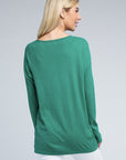 Zenana Viscose Front Pockets Sweater