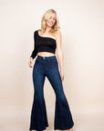 O2 Denim High Waisted Wide Mermaid Flare Denim Jeans