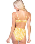 Yellow Floral Bandeau Bikini Set