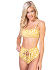 Yellow Floral Bandeau Bikini Set