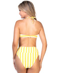 Stripped Bandeau Bikini Set