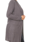 Plus Size Knee Length Duster Cardigan