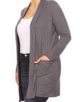 Plus Size Knee Length Duster Cardigan