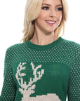 Deer Jacquard Christmas Pullover Sweater