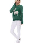 Deer Jacquard Christmas Pullover Sweater