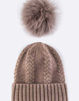 EMMEZ Raccoon Fur PomPom Cashmere Beanie