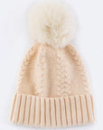 EMMEZ Raccoon Fur PomPom Cashmere Beanie