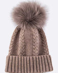 EMMEZ Raccoon Fur PomPom Cashmere Beanie