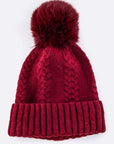 EMMEZ Raccoon Fur PomPom Cashmere Beanie