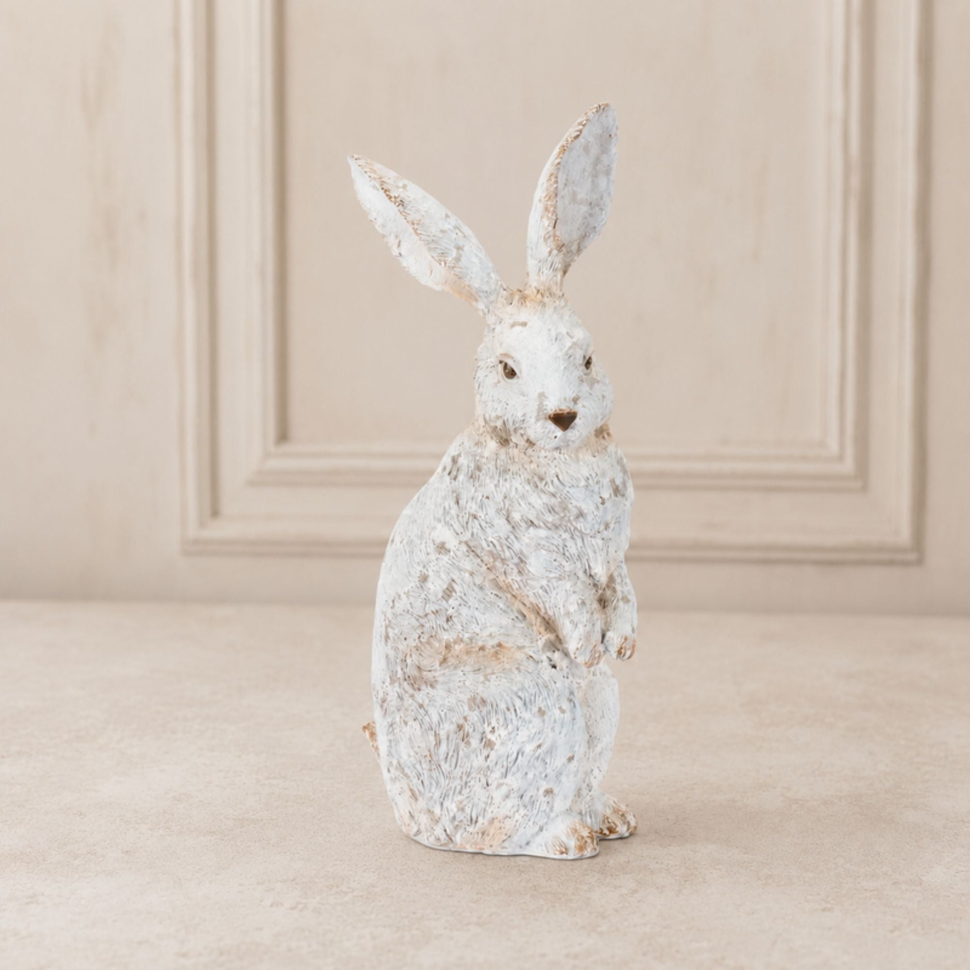 Distressed Rabbit Statue 14.25"H