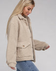 Cozy Sherpa Button-Front Jacket