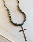 African Turquoise with Large cross Pendant