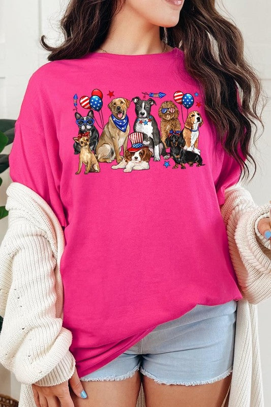 4th of July Dogs Graphic Plus Heavy Cotton Tee